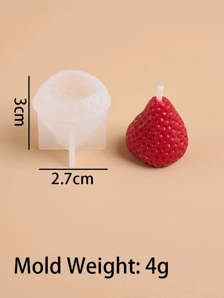 3D Strawberry Aromatherapy Candle Silicone Mold DIY Handmade Romantic Scented For Valentines Day Party Home Decor Gift - Simples Market