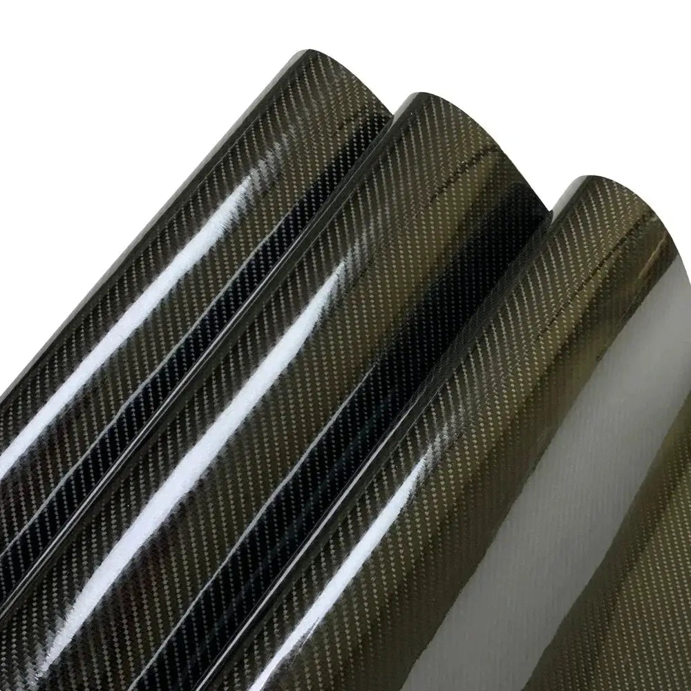 Carbon fiber vinyl wrap sheets set of 3 with glossy black finish