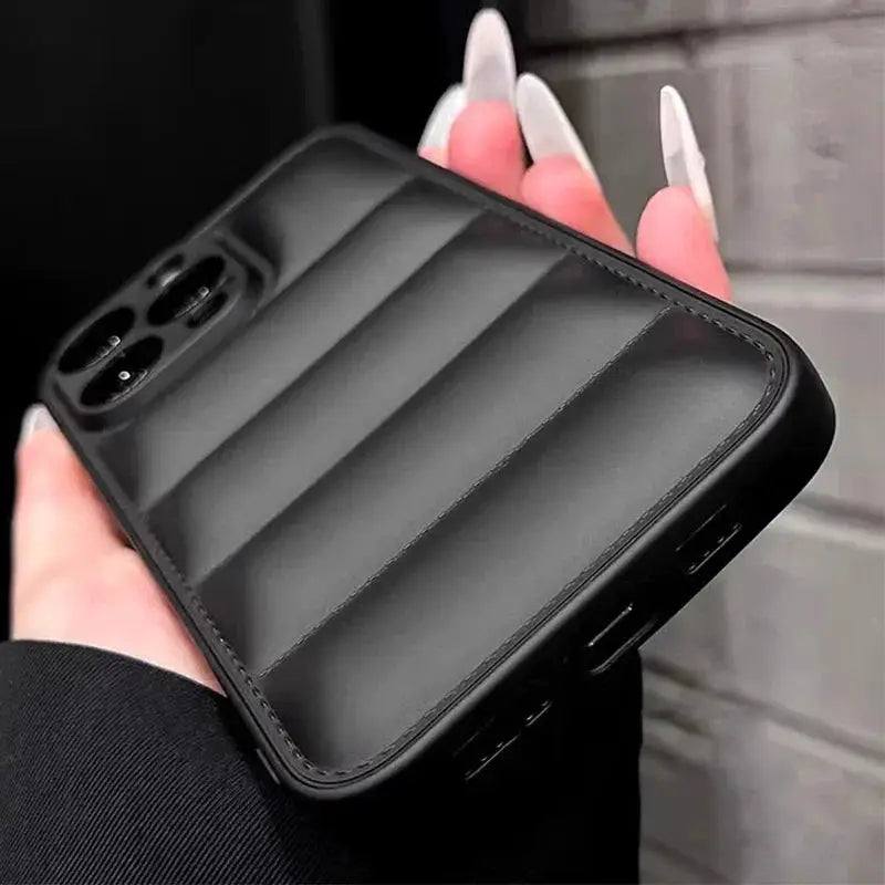AuroraCase Colorful Down Jacket Pattern Silicone Phone Case For iPhone 16 To 11 Pro Max Plus Shockproof Camera Guard