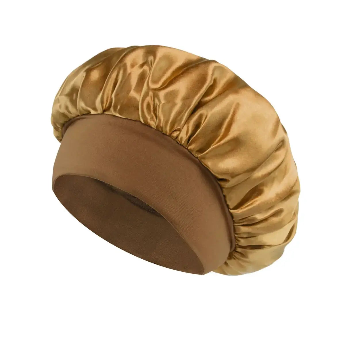 SilkGuard Satin Bonnet For Women With Wide Brim Sleep Hat And Elastic Band For Hair Protection