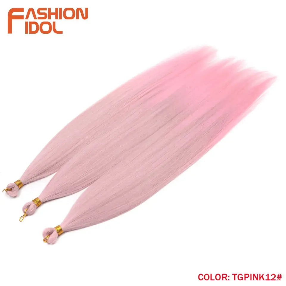 3pc Ariel straight pony hair bundles from Fashion Idol, pink ombre, 28in, synthetic crochet braids