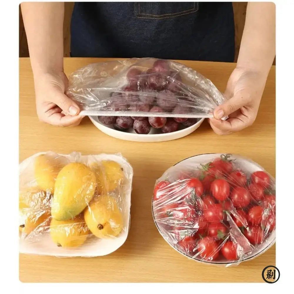 200 Piece Kit Reusable Stretch Lids For Food Preservation And Disposable Shower Caps For Kitchen Storage