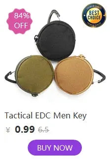 Simples Market Tactical EDC round nylon key pouches 3-pack in black olive tan with carabiner hooks