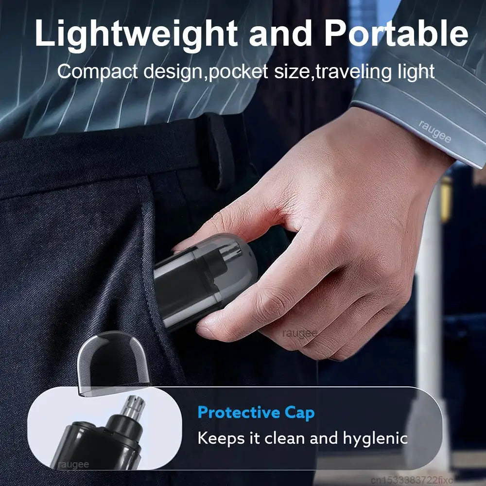 Rechargeable Electric Nose Hair Trimmer For Men Portable Pocket Clip