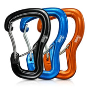 Hammock carabiners set of 3 by Simples Market in black, blue and orange; aluminum alloy hanging hardware