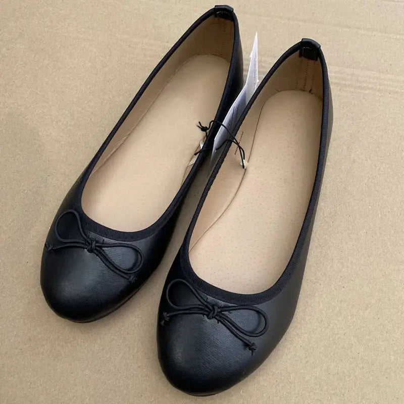 SpringElegance Bowknot Ballet Flats Womens Slip On Comfort All Day Everyday Wear Classic Round Toe