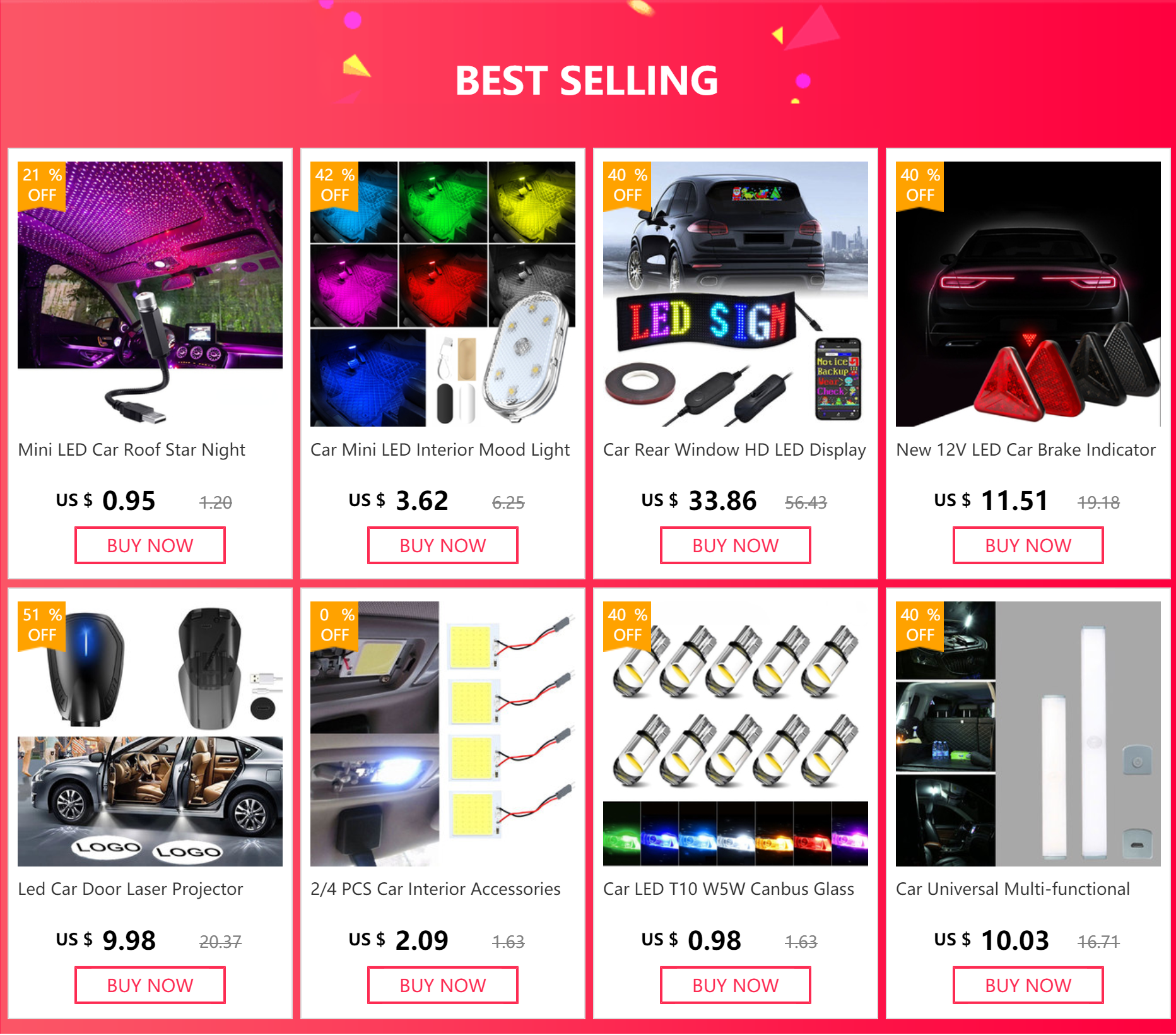 Mini LED Car Roof Star Night Light Projector; purple interior ceiling LED atmosphere lamp for auto roof or room decor