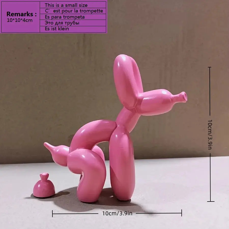 Modern Art Squat Balloon Dog Statue Resin Figurine For Living Room Farmhouse Decor Interior Accent