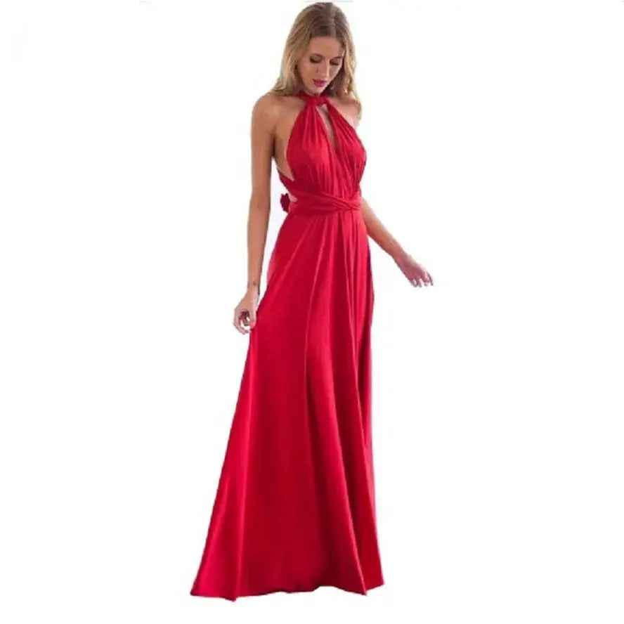 Fashion Multiwear V Neck Maxi Dress With Adjustable Straps For Summer Versatile Long Dress
