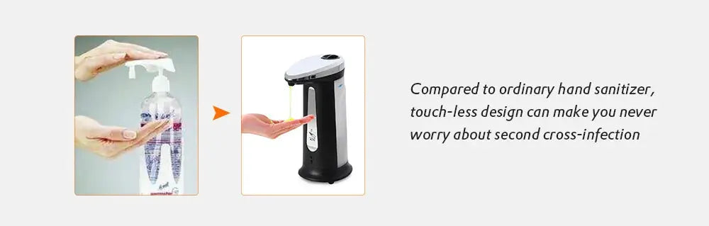 400ml automatic touchless soap dispenser, black ABS with sensor by Simples Market