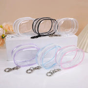 Transparent Plastic Jewelry Organizer Box Pouch With Keychain Cute Doll Bag Dustproof Case For Storage