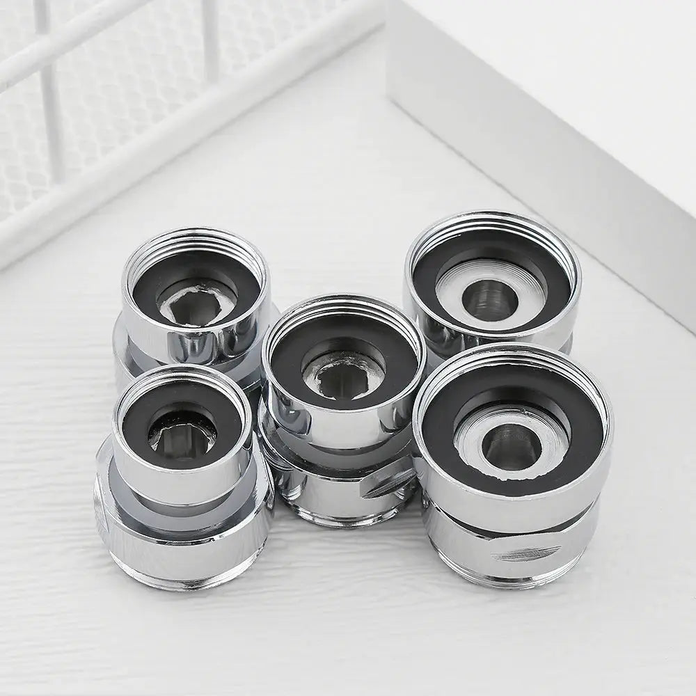 Six chrome swivel aerator adapters for 22mm kitchen faucet fittings, 360-degree adjustable