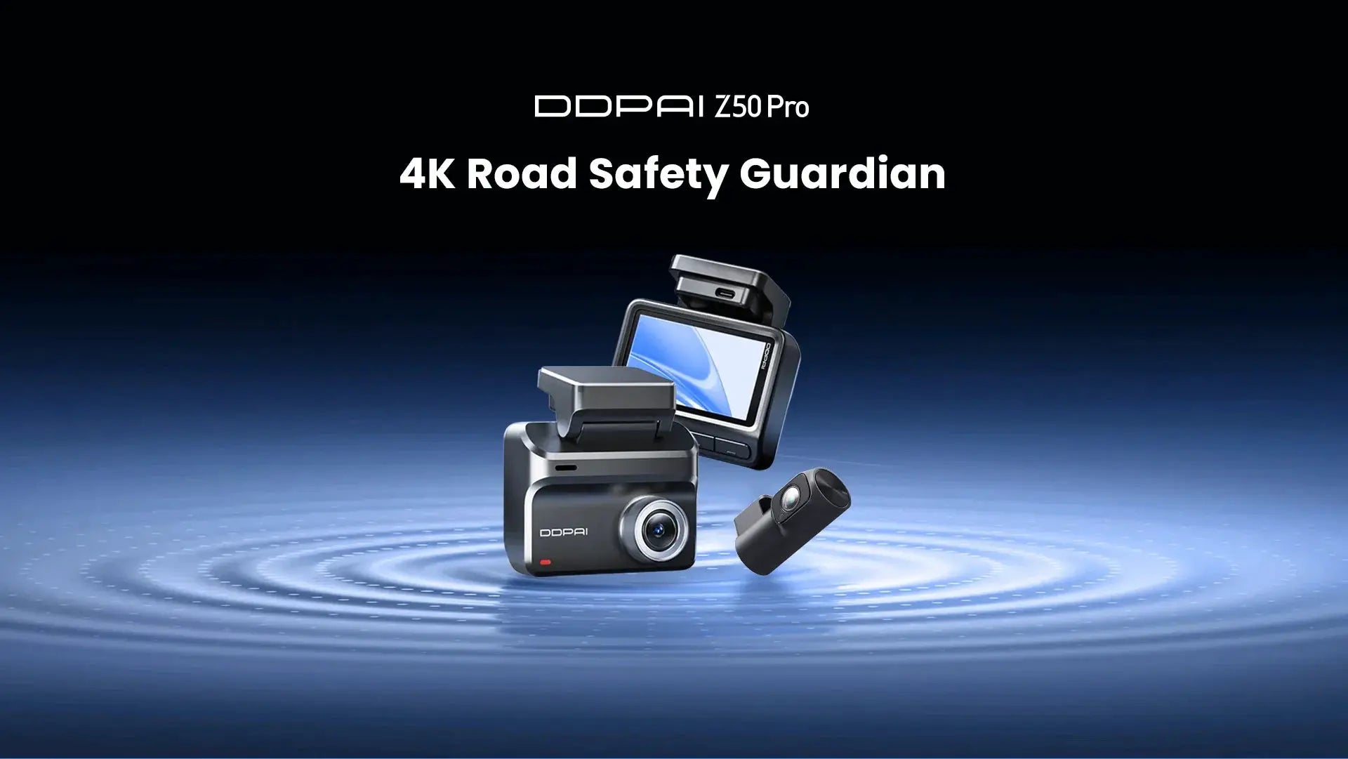 DDPAI Z50 Pro 4K dash cam kit with dual-channel front and rear cameras, 3-inch IPS display, GPS, ADAS and Wi-Fi
