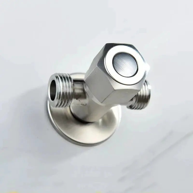 Simples Market stainless steel two-way angle valve with G1/2 thread water inlet.