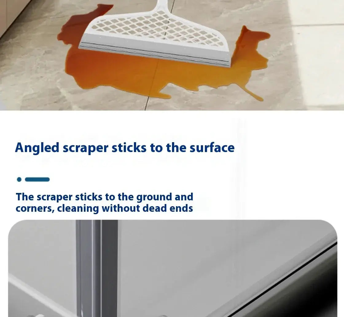 Silicone scraper broom by Simples Market, white angled squeegee for bathroom floors and windows