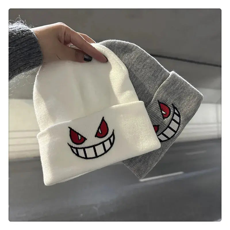 Anime Cap Unisex Embroidered Knitted Hat For Adults And Kids Cartoon Pattern Cosplay Prop Halloween Christmas Gift