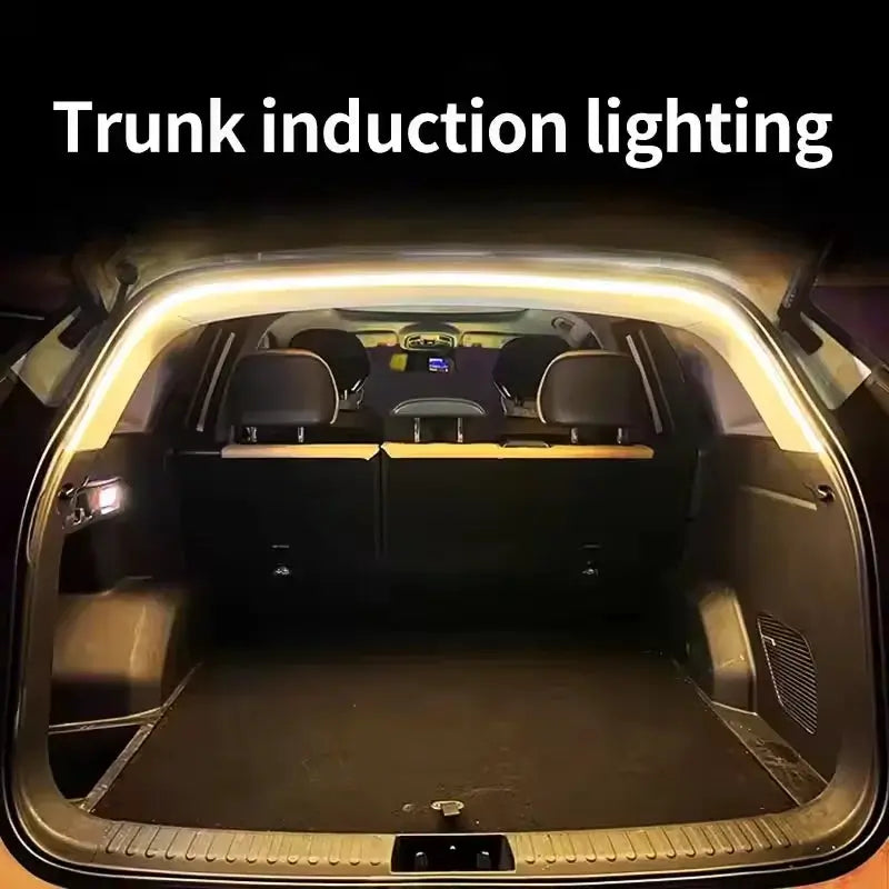 Car LED Trunk Lighting Strip With High Brightness Wiring Free Installation Automatic Sensing Tailgate Ambient Light