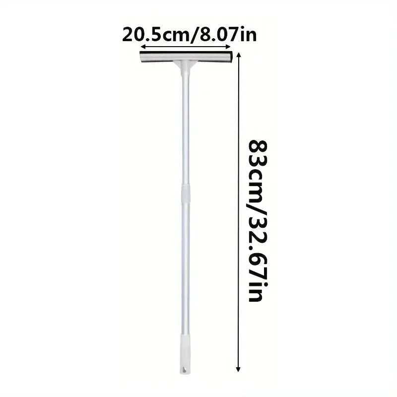 2-in-1 retractable-pole window cleaner with brush and squeegee, Simples Market, white