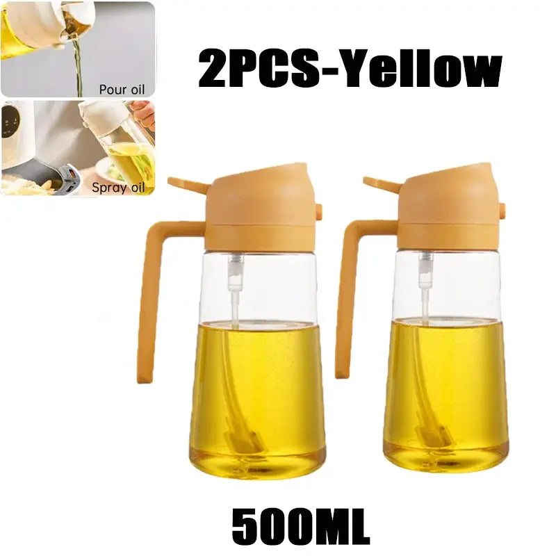 2 In 1 500ml Plastic Kitchen Oil Sprayer Bottle For Olive Oil Dispenser BBQ Baking Roasting