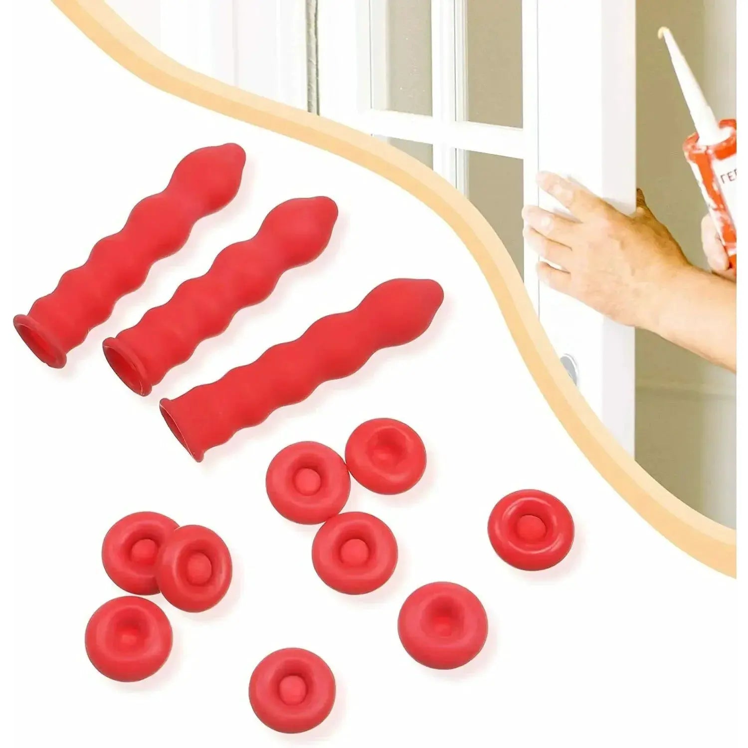 Red Caulk Cap Seal for Caulking Tubes and Glue Bottles Keeps Freshness Extends Life Quick Application