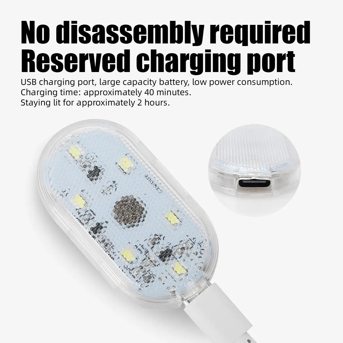 LED Touch Light USB Rechargeable 5V 6LED Mini Car Interior Lamp With Touch Sensor RGB Reading Lamp