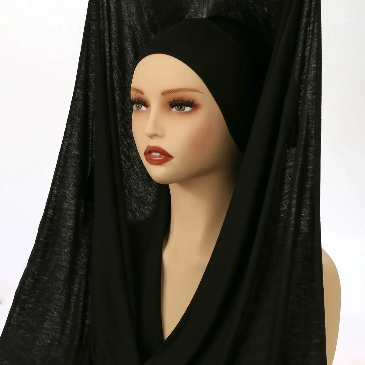 NovaVibe Instant Chiffon Hijab Magnetic Buckle Solid Color Muslim Scarf Effortless Wear