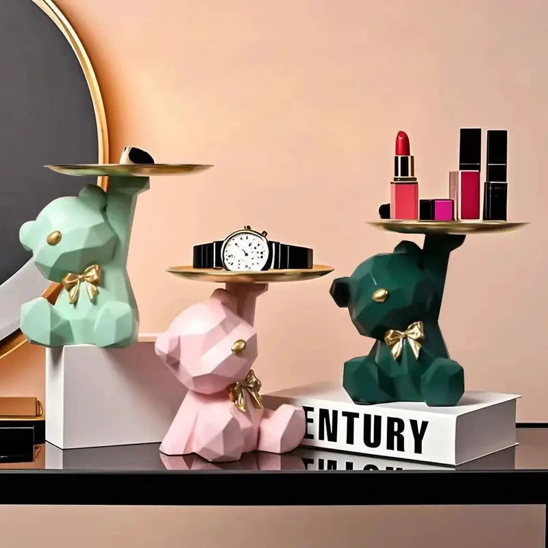 Kawaii Geometric Butterfly Bear Tray Desktop Organizer For Living Room Home Decor And Small Item Storage