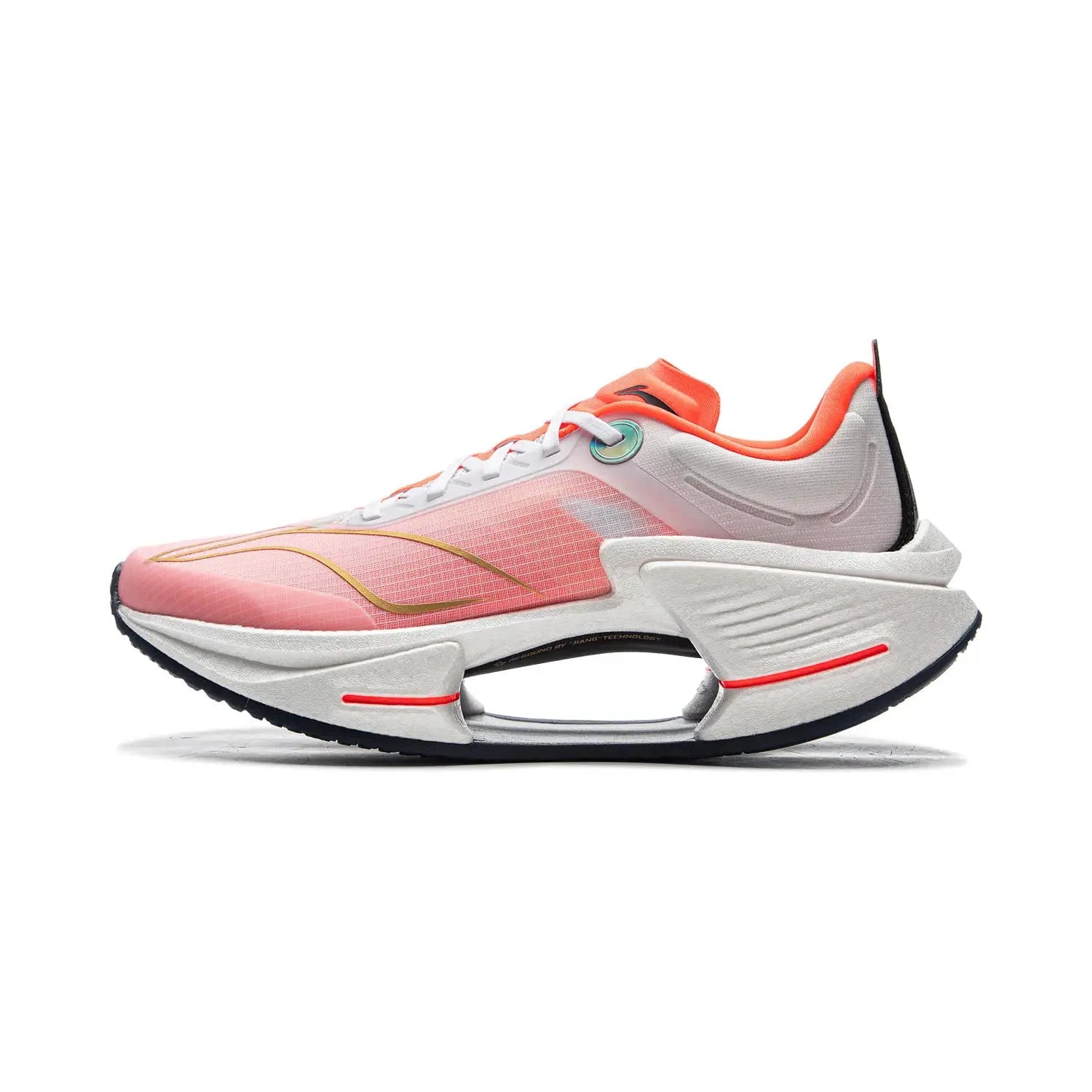 Li-Ning men's Shadow 3 Essential running shoes, pink mesh upper, white midsole