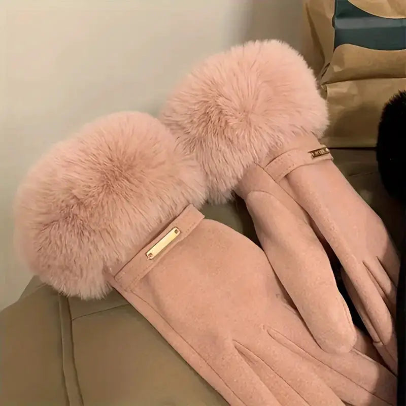 PolarGuard Womens Winter Thick Windproof Driving Gloves With Touchscreen Compatibility For Cold Weather Rides