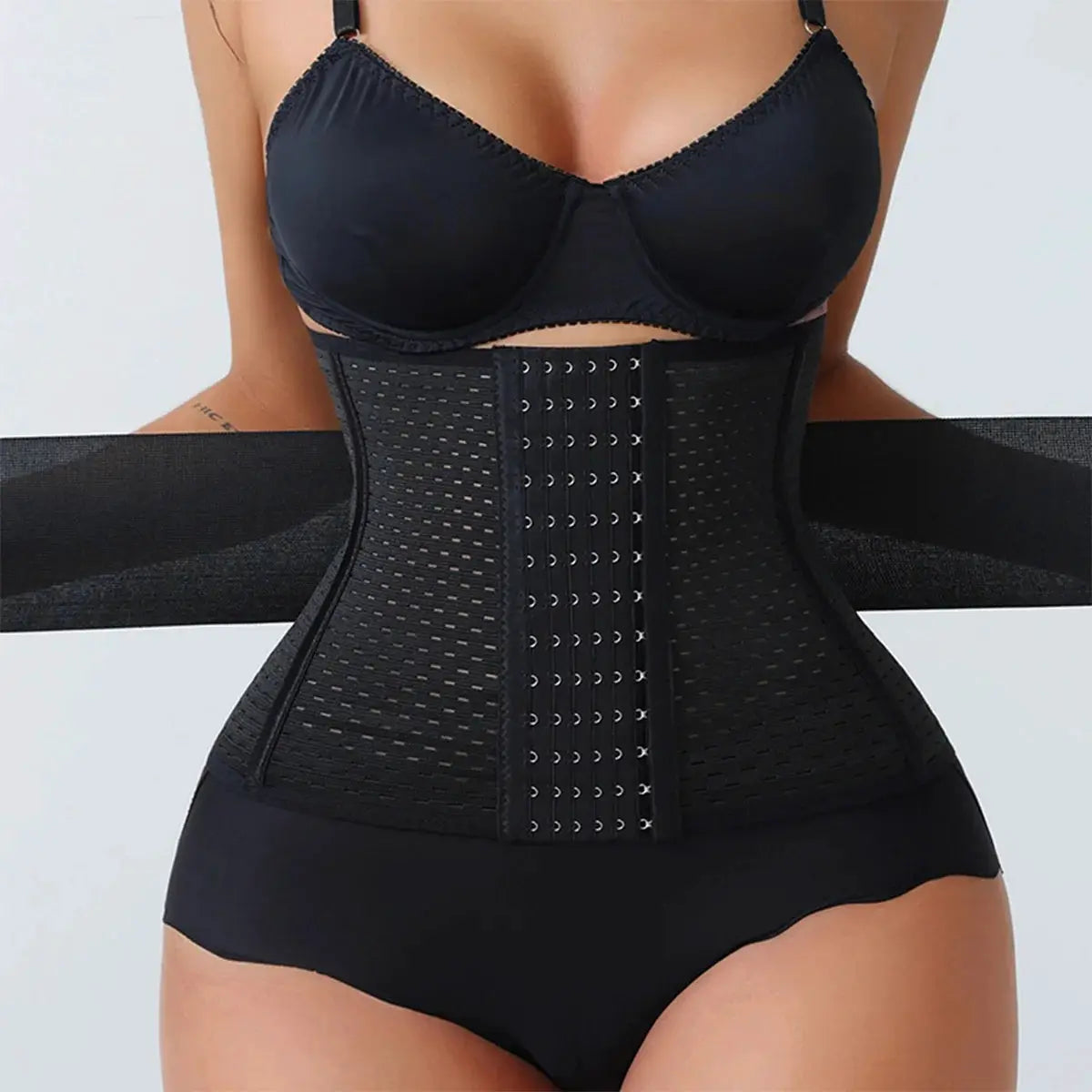 FlexFit Adjustable Waist Trainer For Women With Double Belts And Zipper Closure For Tummy Control And Back Support