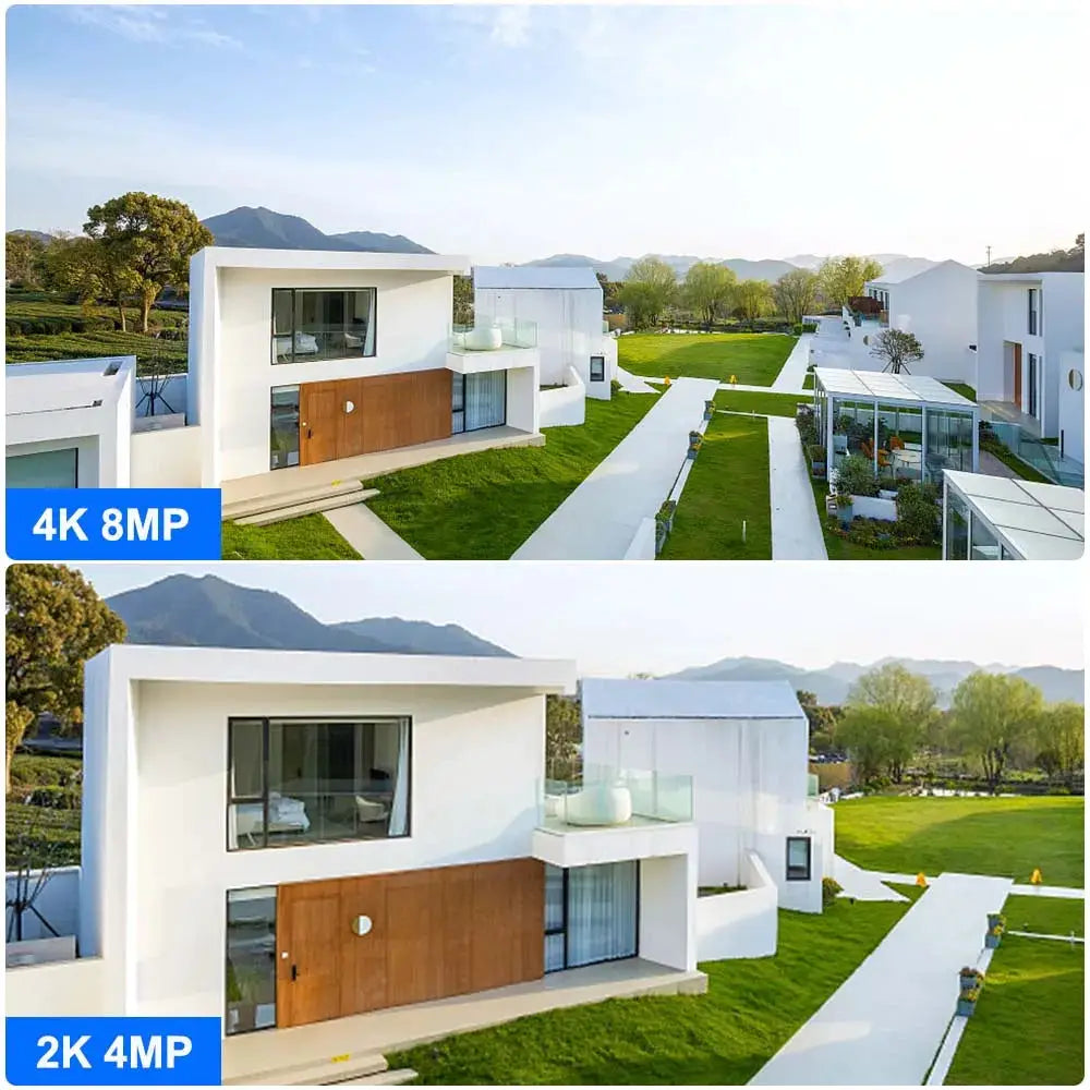 8MP 4K WiFi solar outdoor CCTV camera with dual-lens PTZ and solar panel