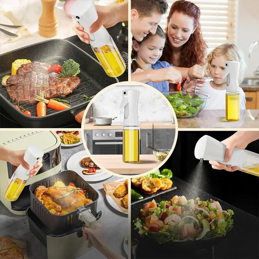 PureMist Olive Oil Dispenser Bottle Sprayer Reusable Food Grade Kitchen Bottle For Even Oil And Vinegar Sprays