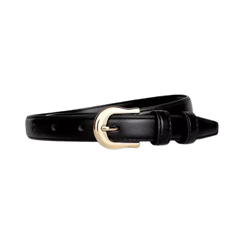 NovaWear Summer Brown PU Leather Belt 2 Cm Wide For Western Pants Versatile Accessory