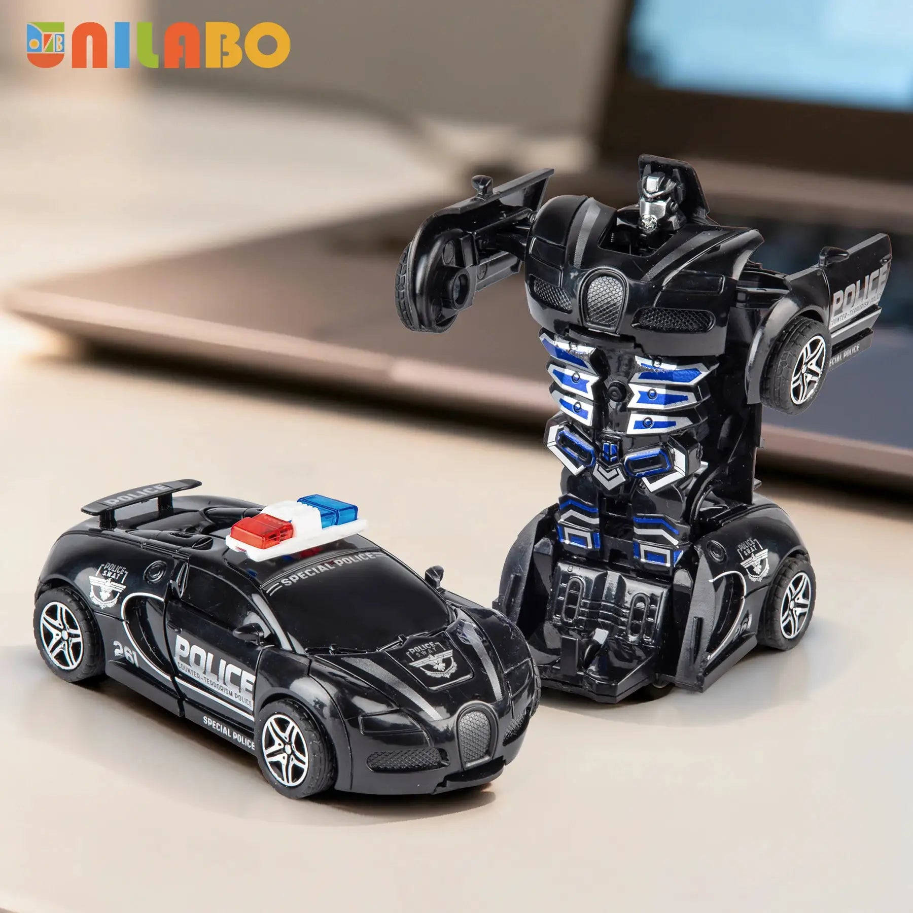 Transformable Robot Sports Car Toy No Batteries Educational Kids Gift Colorful Model Vehicle For Play Learning
