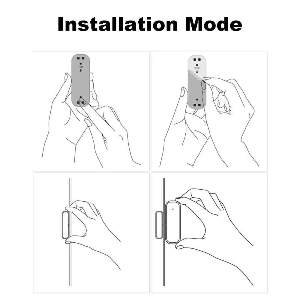 Simples Market Zigbee door/window contact sensor 4-panel installation guide for open/closed detection