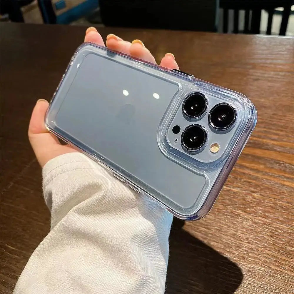Soft silicone transparent phone case for iPhone 17 Pro Max, shockproof.