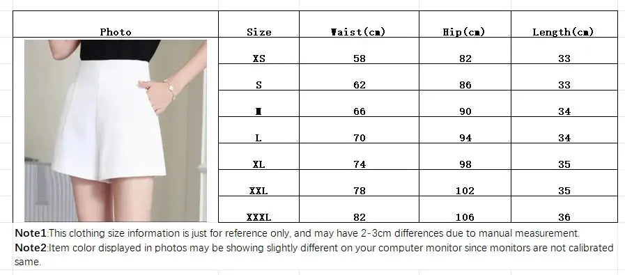 White high-waist women's A-line shorts with a loose wide-leg silhouette