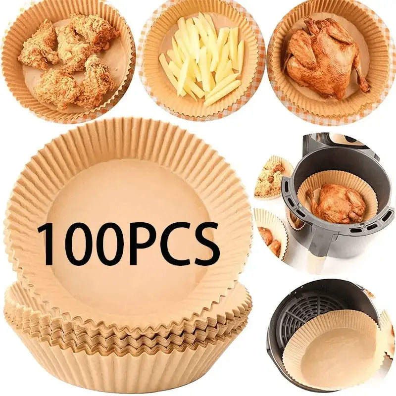 Disposable Air Fryer Parchment Paper Liners For Square And Round Pans Nonstick Oil Absorbing Mat Kitchen Oven