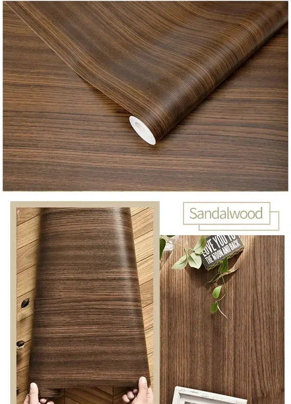 NovaDecor Wood Grain Vinyl Wallpaper Roll Waterproof Self Adhesive For Easy Furniture And Cabinet Updates