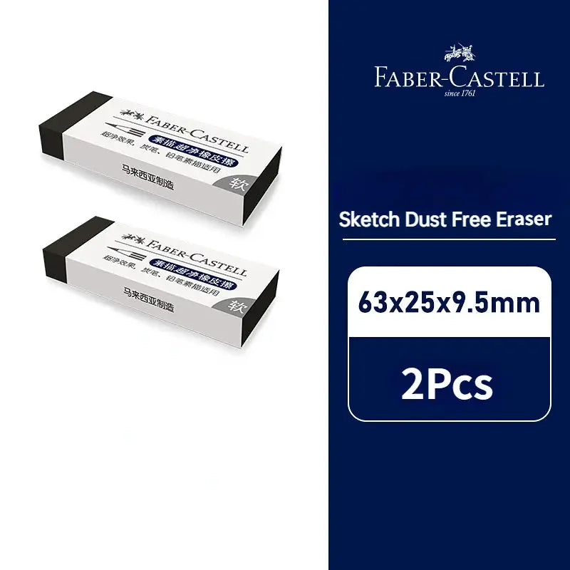 Faber-Castell Sketch Dust-Free Erasers, 2-pack, white with black ends