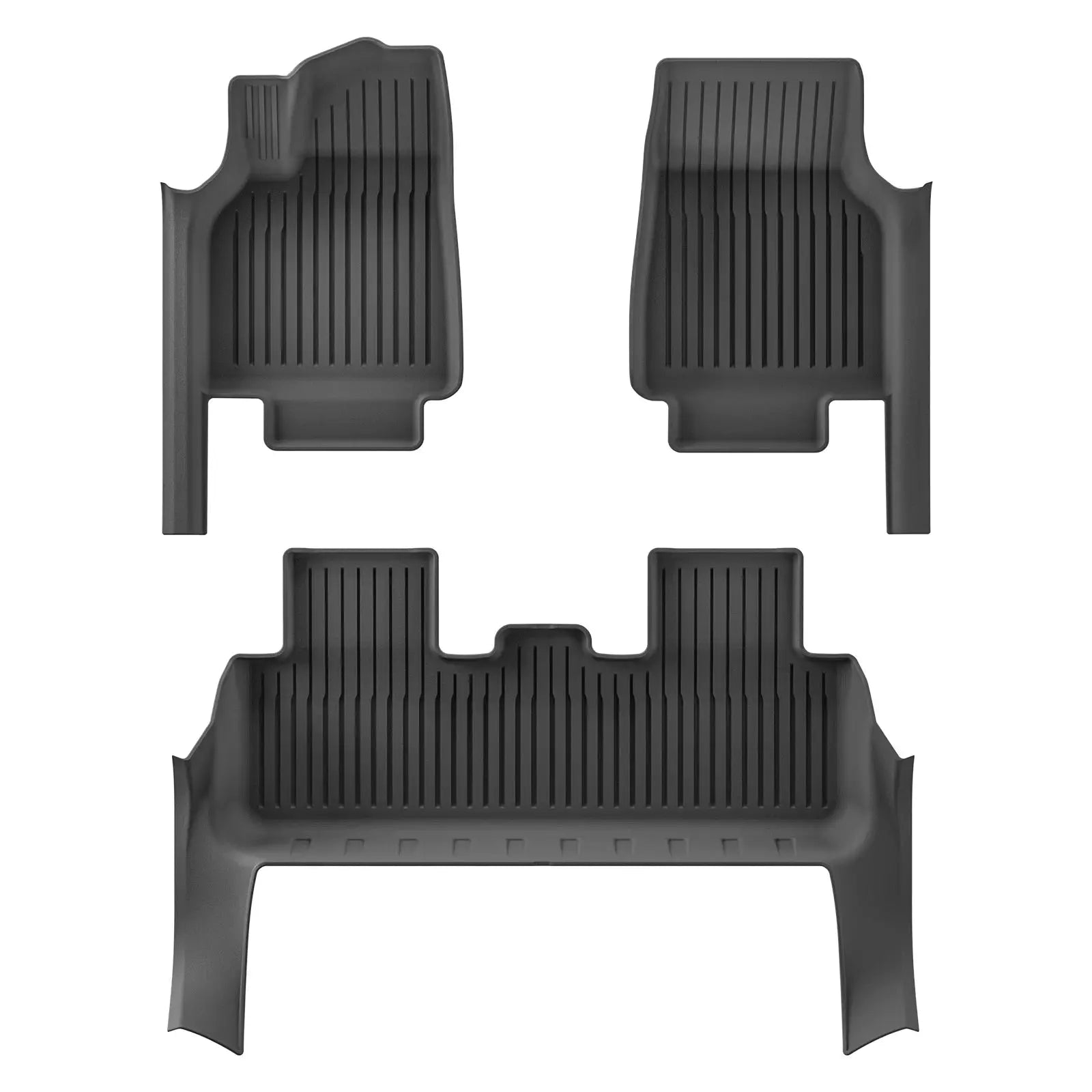 Simples Market LUCKEASY black TPE floor mat set for Tesla Model Y 5-seat Juniper LHD, front and rear mats