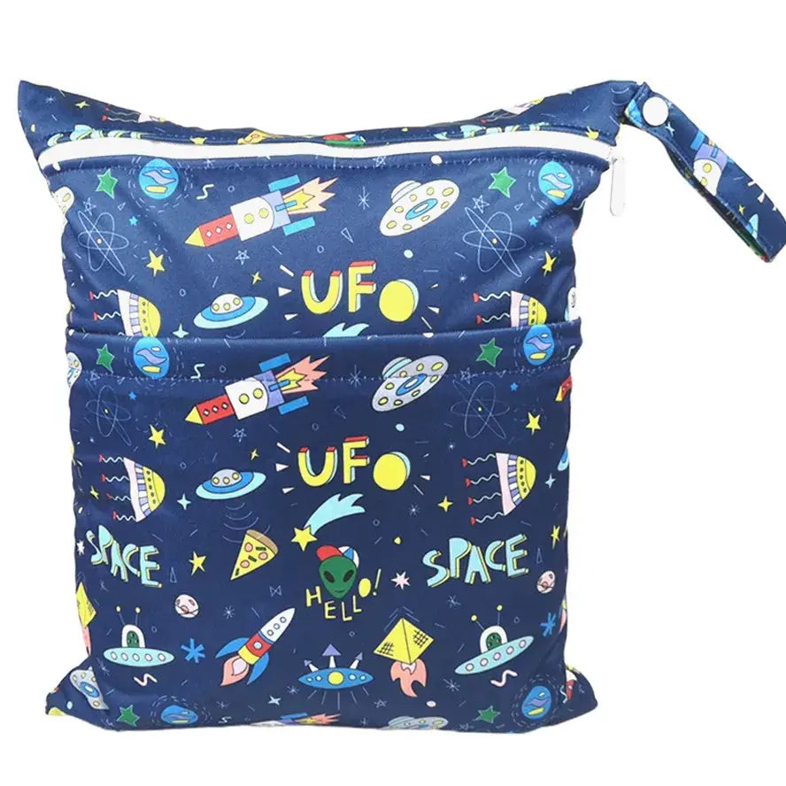Sigzagor Wet Dry Bag With Two Zippers Waterproof Reusable 36cm By 29cm For Baby Diapers Nappies Soiled Clothes Swimwear