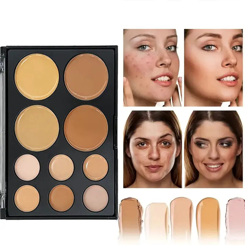 10 Colors Concealer Palette For Dark Circles Contouring And Tattoo Coverage Base Makeup Cream Lasting Matte Finish