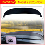 Tesla Model Y dashboard cover pad, black suede anti-UV sunshade by Simples Market