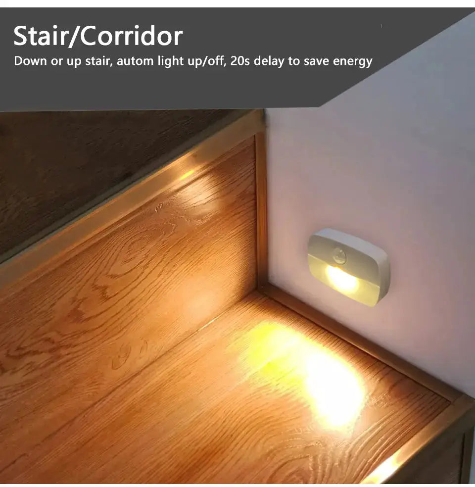 Wireless LED motion sensor night light plug-in, white, 220V by Simples Market