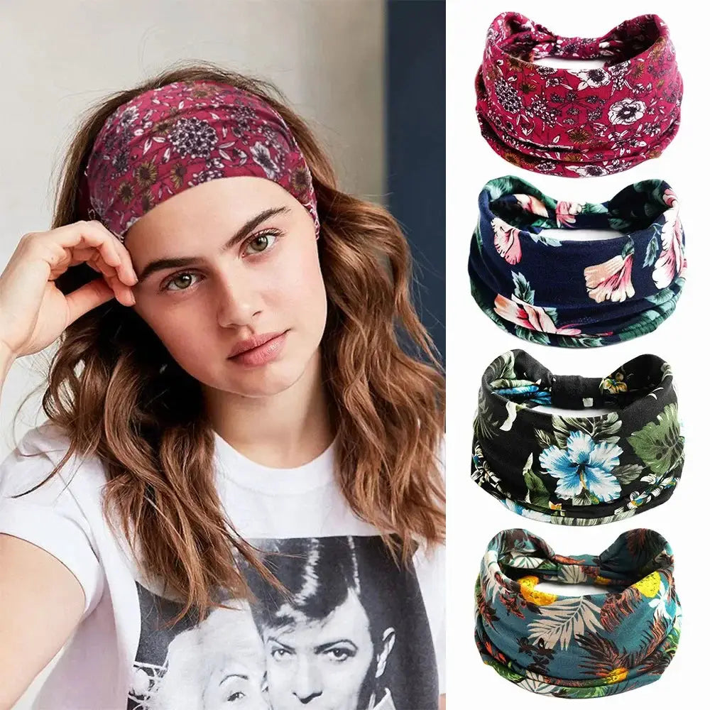 Zenora Wide Headband Non Slip Elastic Knot Hair Band For Yoga And Summer Sports Wear