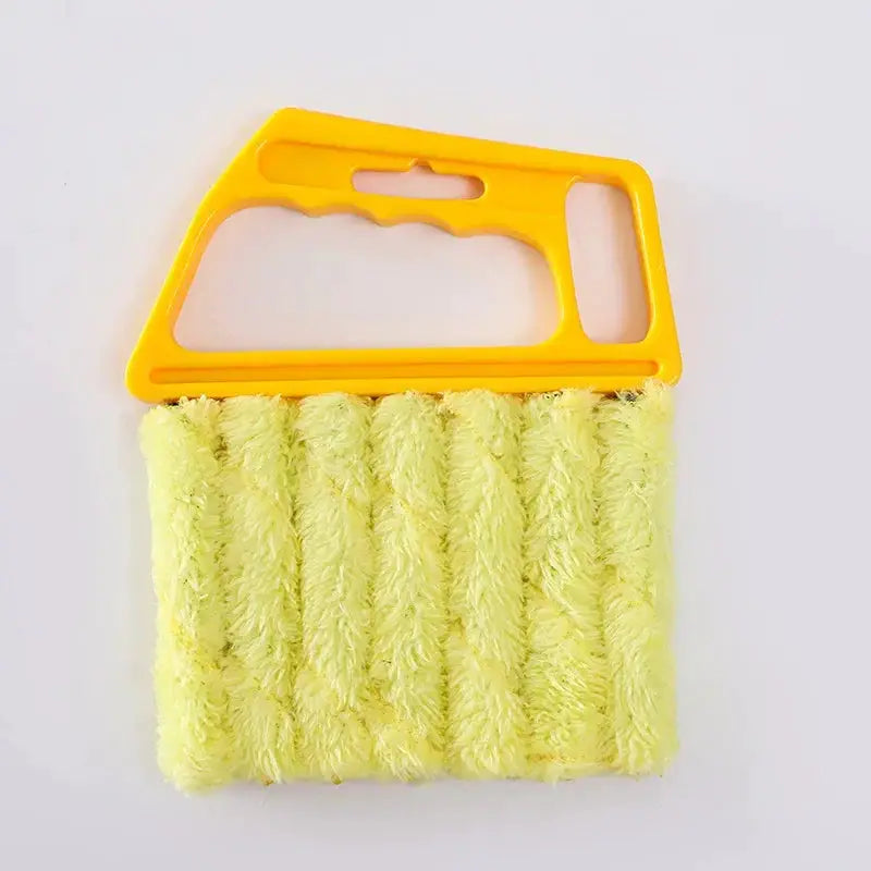 Blinds Window Cleaning Brush with detachable washable bristles and yellow frame