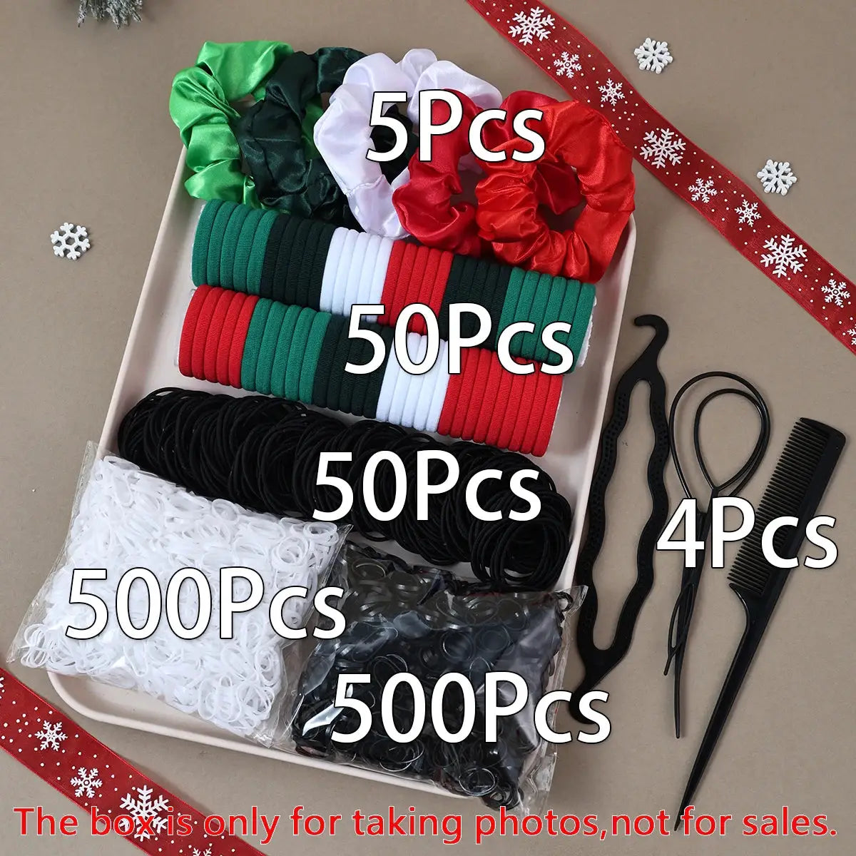 1109 Piece Women Hair Accessories Set For Dark Hair Elastic Seamless Ponytail Scrunchies Small Rubber Bands Headbands