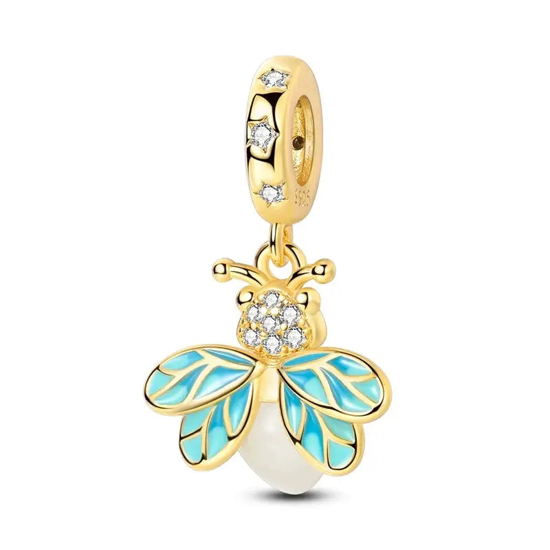 925 Sterling Silver Gold DIY Charms Beads Inlaid Zirconium Sun Leopard Pendants Fit Bracelet For DIY Jewelry Making