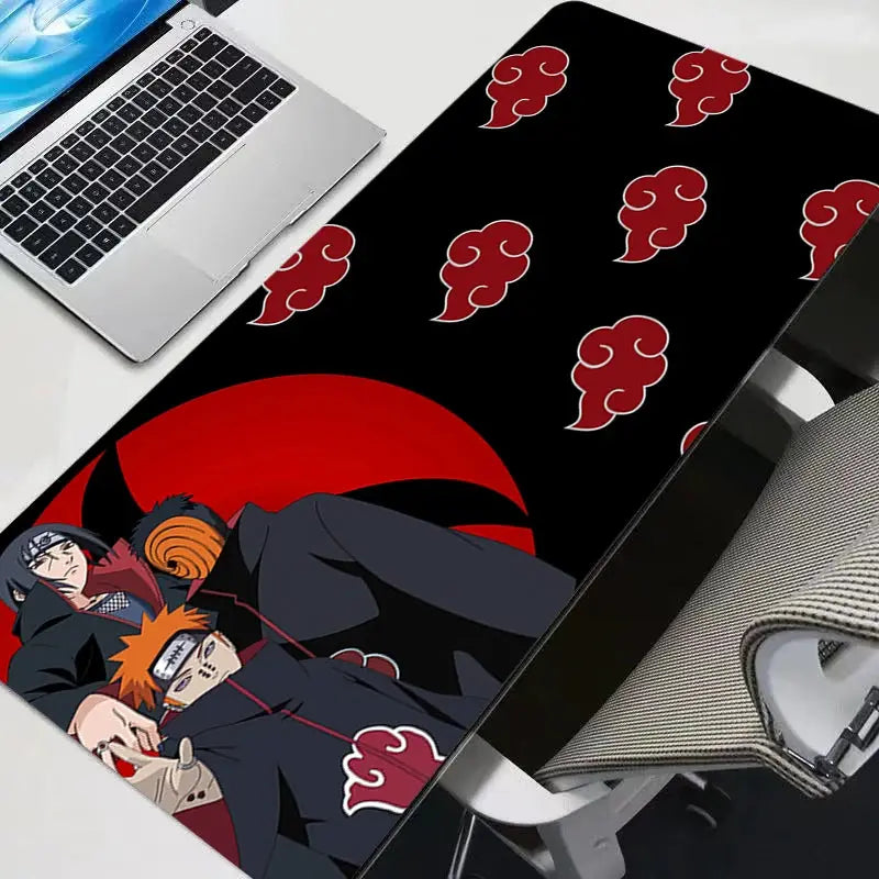 Akatsuki Naruto Mouse Pad Desk Mat for Gaming with Premium Rubber Base Large Keyboard and Mouse Pad